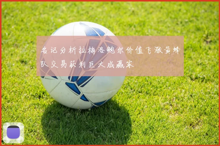 名记分析拉梅洛鲍尔价值飞涨黄蜂队交易获利巨大成赢家